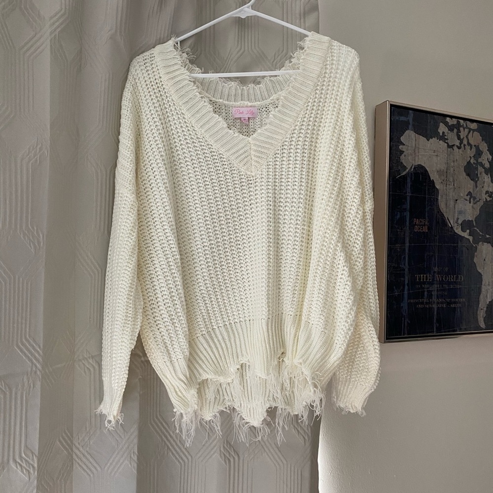 Pink lily sweater